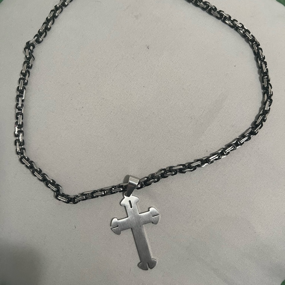 Silver Cross Pendant Necklace